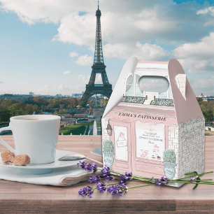 French Bakery Cafe Patisserie Pink Favour Box