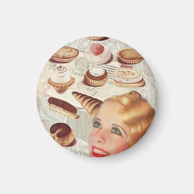 french bakery cupcake pastry desserts magnet (Front)