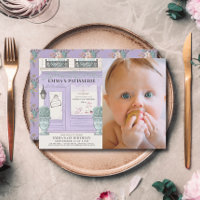 French Bakery Paris Lavender 1st Birthday Photo