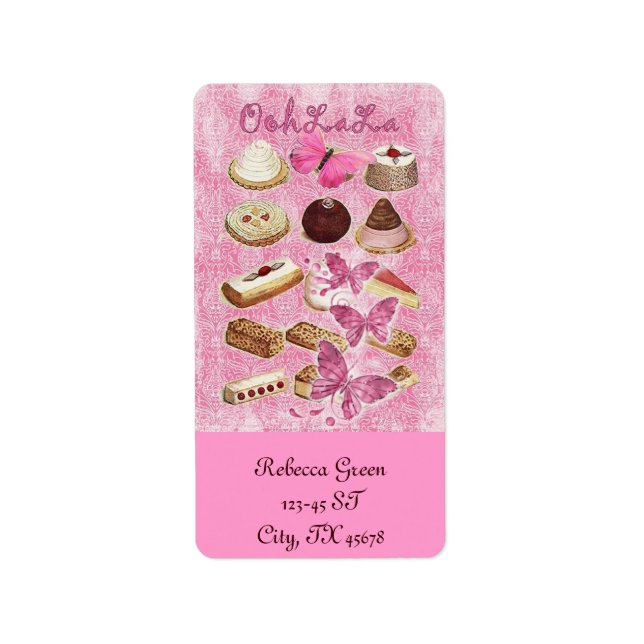 french bakery pastry cookies cake dessert label (Front)