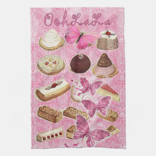 french bakery pastry cookies cake dessert tea towel