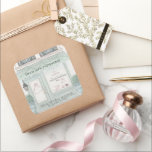 French Bakery Patisserie Paris Green Bat Mitzvah Square Sticker<br><div class="desc">This cute french cafe/bakery/patisserie/paris themed girl's Bat Mitzvah sticker features a cream background with a french patisserie/bakery/cafe storefront in pistachio green. Personalise for your needs. You can find more matching products at my store.</div>