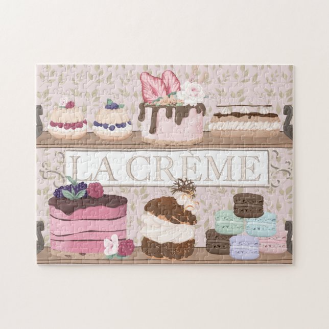 French Bakery Shop Pastries Macarons Tortes Jigsaw Puzzle (Horizontal)