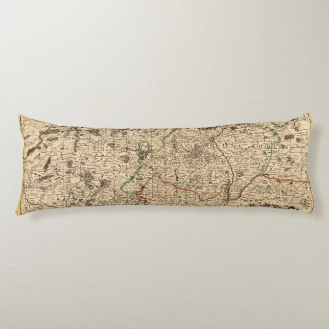 French battlefields and roads body cushion (Front)