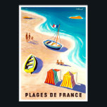 French beaches vintage travel Poster<br><div class="desc">French beaches vintage travel Poster</div>