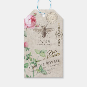 French Bee and Flower Personalized Apiary  Gift Tags