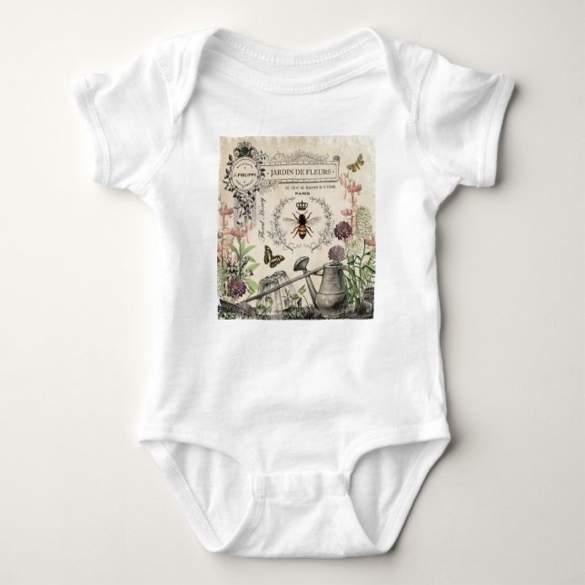 FRENCH BEE GARDEN BABY BODYSUIT (Front)