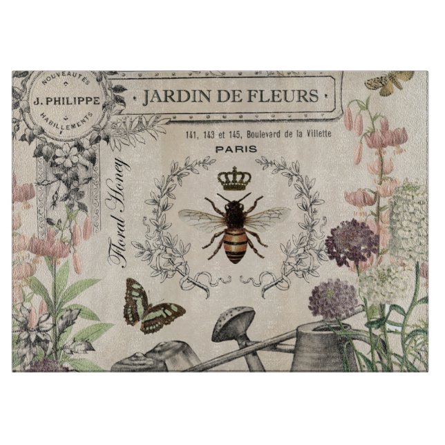 FRENCH BEE GARDEN CUTTING BOARD (Front)