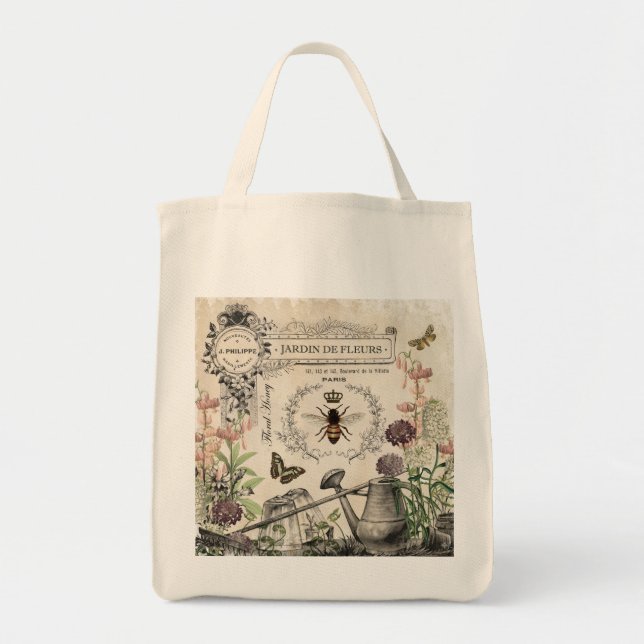 FRENCH BEE GARDEN TOTE BAG (Front)