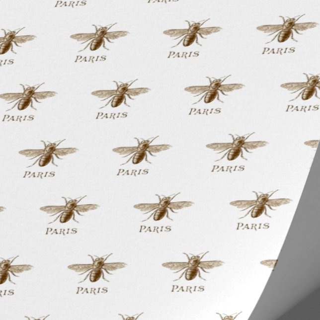 French Bee Paris Vintage Seamless Wrapping Paper (Creator Uploaded)