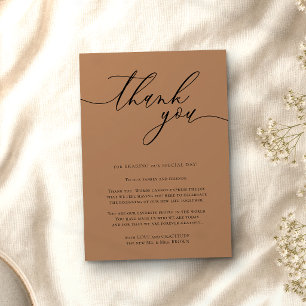 French beige Calligraphy Custom Photo Thank You Enclosure Card