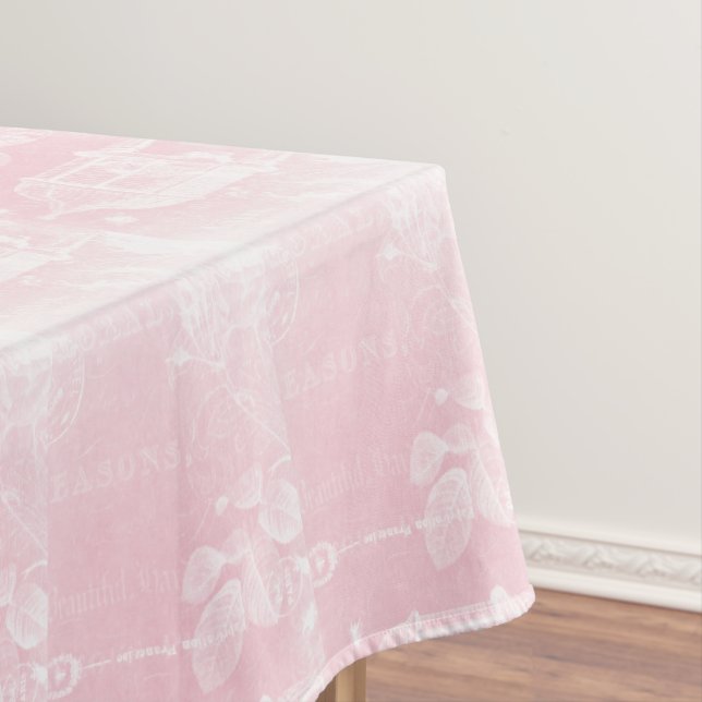 French-Birdcage-White on Shell-Pink Tablecloth (In Situ)
