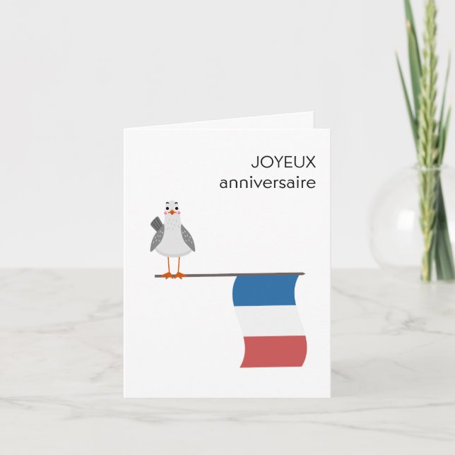 French Birthday Card – Joyeux anniversaire (Front)