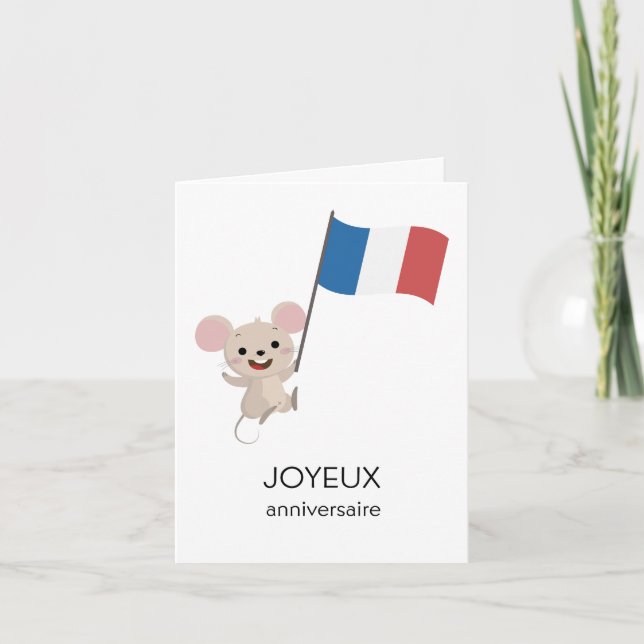 French Birthday Card – Joyeux anniversaire (Front)