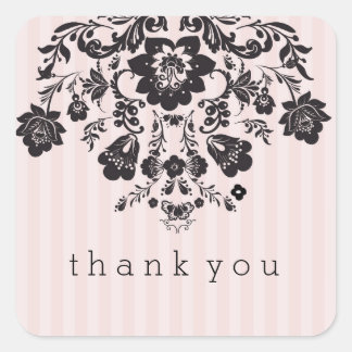 French Black and Pink floral Sticker