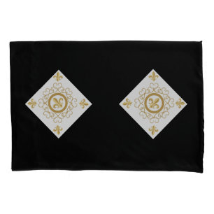 French Black and White Reversible Pillowcase