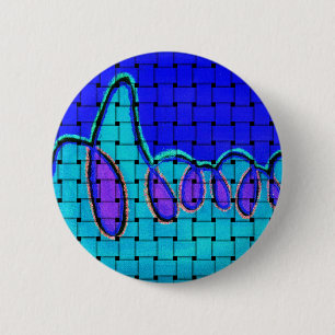 French Blue Abstract with Woven Texture 6 Cm Round Badge