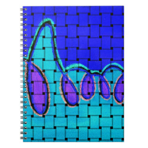 French Blue Abstract with Woven Texture Notebook