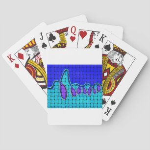 French Blue Abstract with Woven Texture Playing Cards