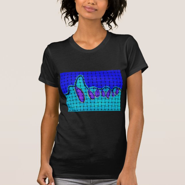 French Blue Abstract with Woven Texture T-Shirt (Front)