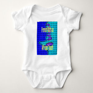 French Blue African Woven Abstract Purple Shape Baby Bodysuit