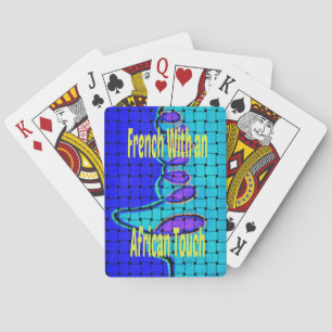 French Blue African Woven Abstract Purple Shape Playing Cards