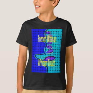 French Blue African Woven Abstract Purple Shape T-Shirt