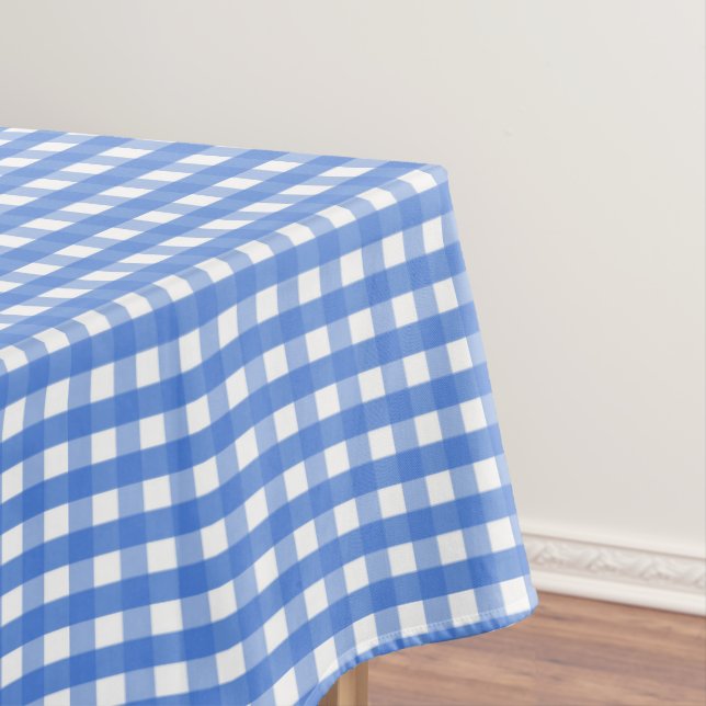 French Blue and White Gingham Tablecloth (In Situ)