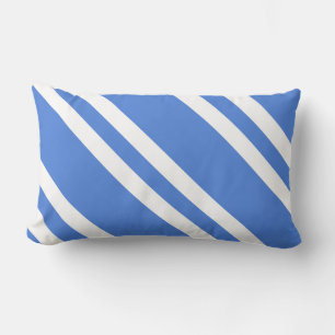 French Blue and White Stripes Lumbar Cushion