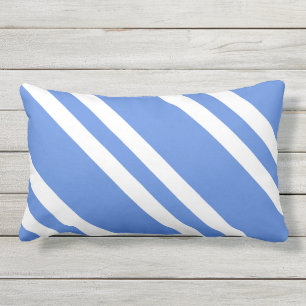 French Blue and White Stripes Lumbar Cushion
