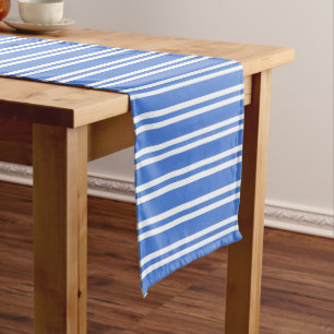 French Blue and White Stripes Medium Table Runner