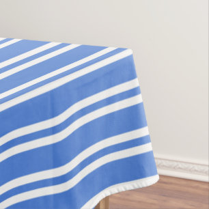 French Blue and White Stripes Tablecloth