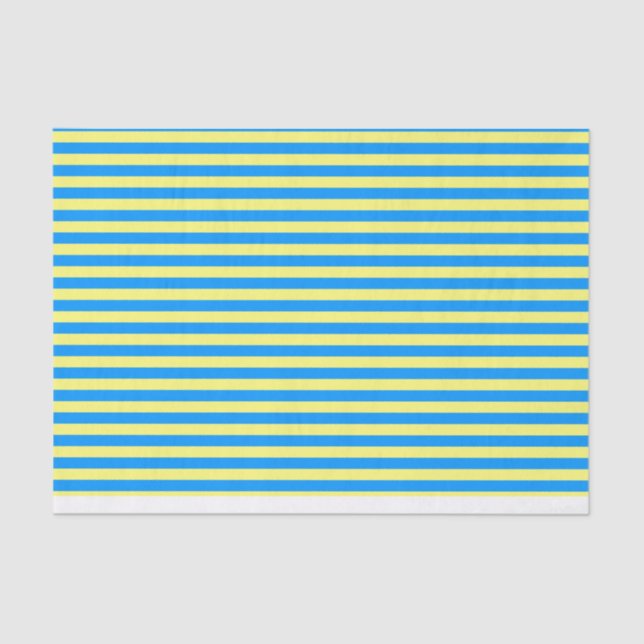 French Blue and Yellow Stripes Tissue Paper (Front)