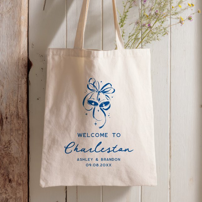 French Blue Bells Hotel Wedding Welcome Tote Bag (Creator Uploaded)