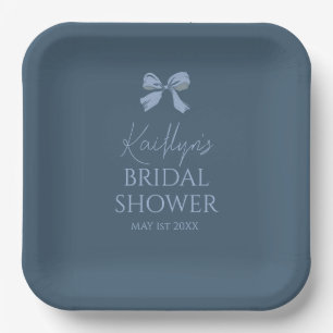 French Blue Coquette Paper Plate