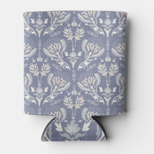 French blue damask, shabby chic. can cooler