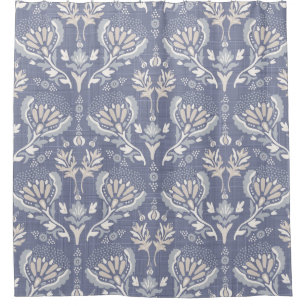 French blue damask, shabby chic. shower curtain