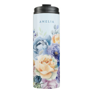 French Blue Floral Garden Thermal Tumbler