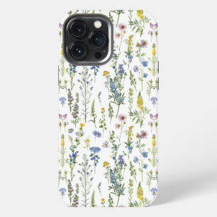 French Blue Garden Wildflowers Pattern iPhone 13 Pro Max Case