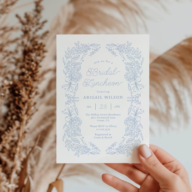 French Blue Heirloom Bridal Luncheon Invitation (Creator Uploaded)