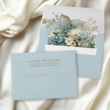 French Blue Hydrangea Bouquet Return Address