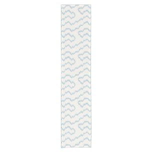 French Blue Ikat, Meandering Wave Short Table Runner