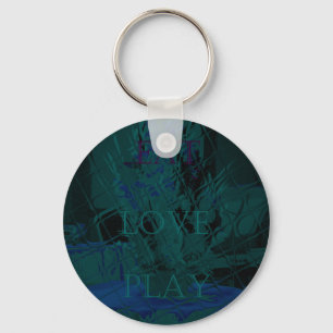 French Blue Love Eat Play Flower colours for all Key Ring