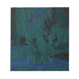 French Blue Love Eat Play Flower colours for all Notepad