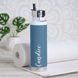 French Blue Personalised Wedding Bridesmaid Water Bottle