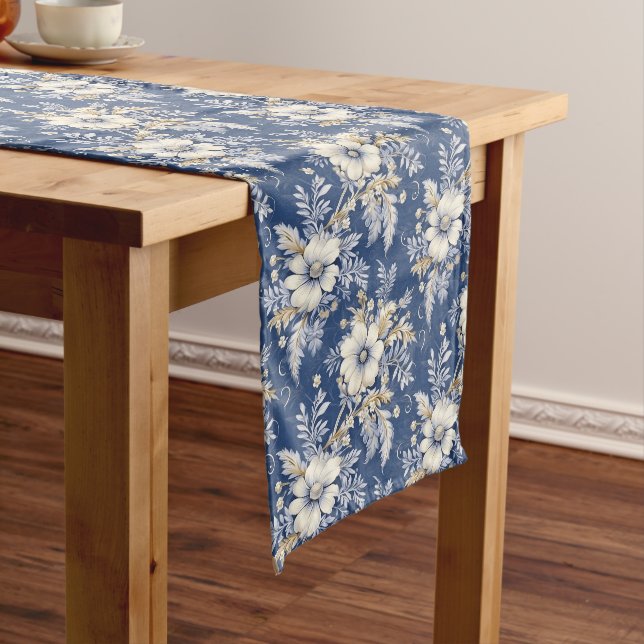 French Blue Provincial Enchantment Long Table Runner (In Situ)