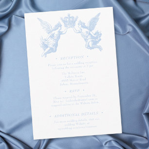 French Blue Rococo Regal Vintage Elegant Wedding Enclosure Card