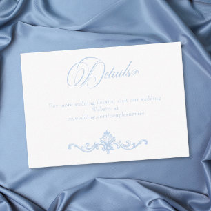 French Blue Rococo Regal Vintage Elegant Wedding Enclosure Card