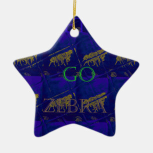 French Blue  Safari  Lets Go Zebra  Hakuna Matata  Ceramic Ornament
