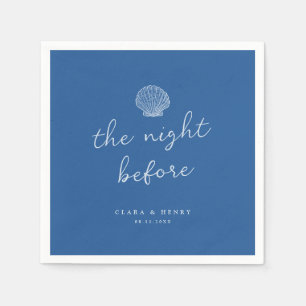 French Blue Seashell Night Before Wedding Napkins